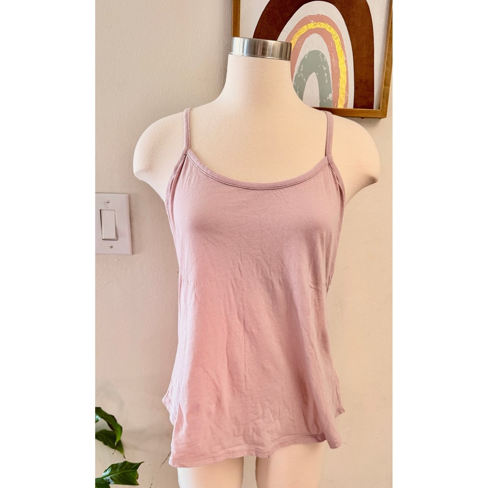 Chaser Racerback Cami Tank Top Womens Size S Satin Pink CW7735 Cotton Basic